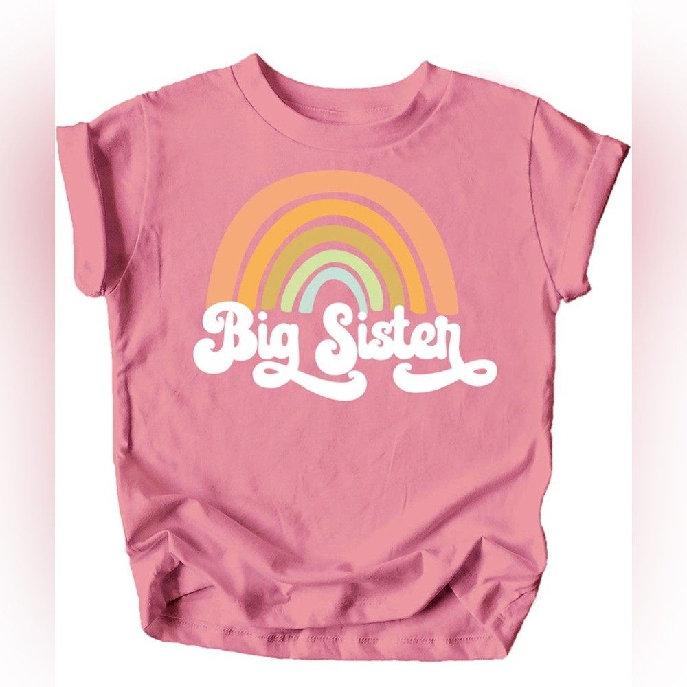 Big sister rainbow tee shirt